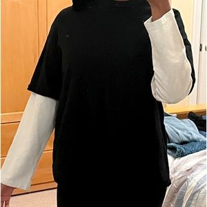 Over sized black and white shirt